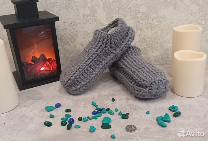 Вязанные тапочки-носочки
