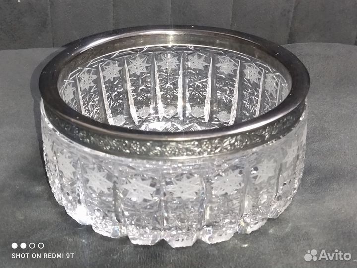 Ваза хрусталь. Новая. СССР. Бокалы
