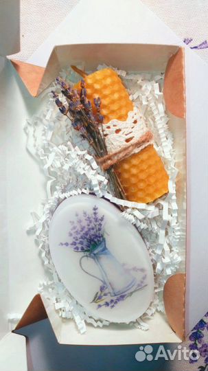 Мыло со свечой ручной работы, подарочный набор