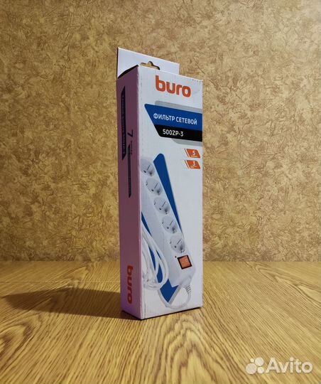 Сетевой фильтр Buro 1500Вт 7А 3м 5 розеток (новый)