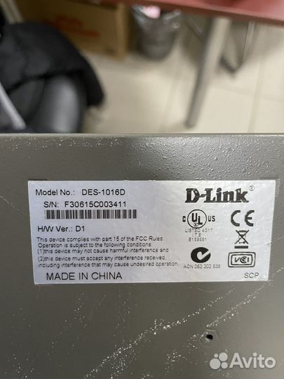 Коммутатор D-link des-1016D