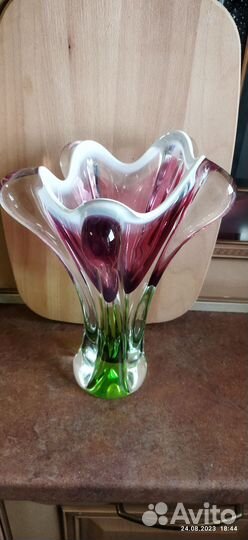 Бронь для Юлии. Ваза Богемское цветное стекло