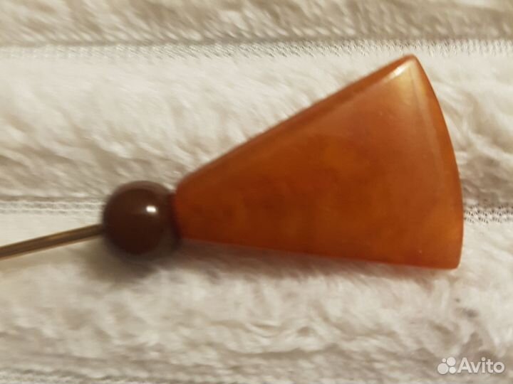 Брошь янтарь СССР