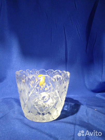 Хрустальный салатник рисунок ромб