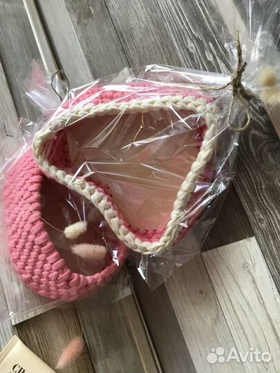 Корзинка из трикотажной пряжи