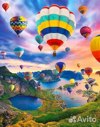 Картина по номерам 40x50 Полет воздушных шаров над