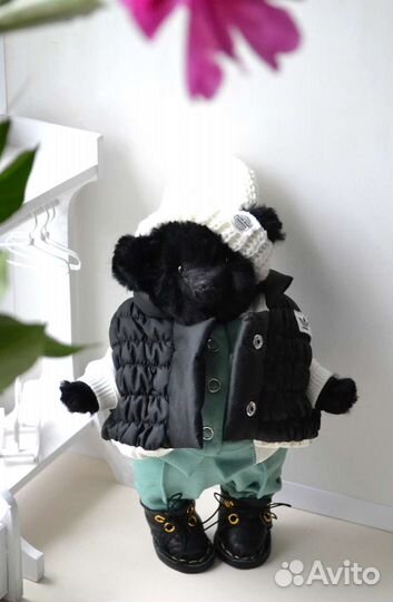 Стильный мишка в технике тедди