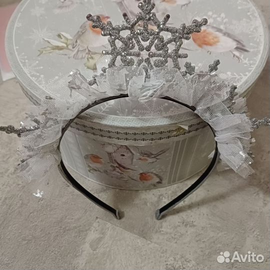Ободок снежинка для девочки