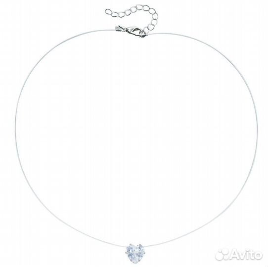 Кулон на леске новый сердце и страза