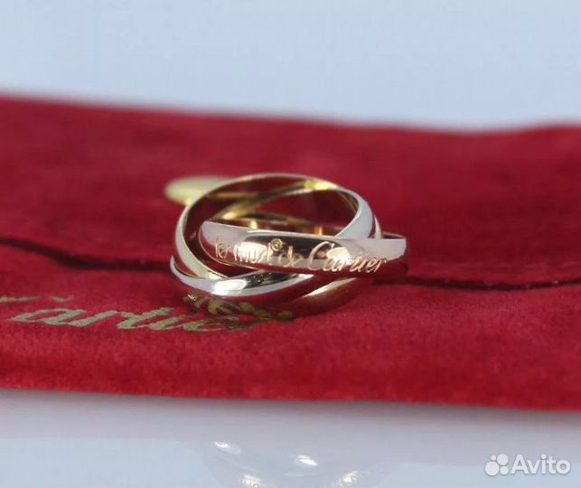 Золотое кольцо Cartier Trinity 8.4 гр