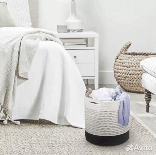 Корзина для белья для игрушек из джута