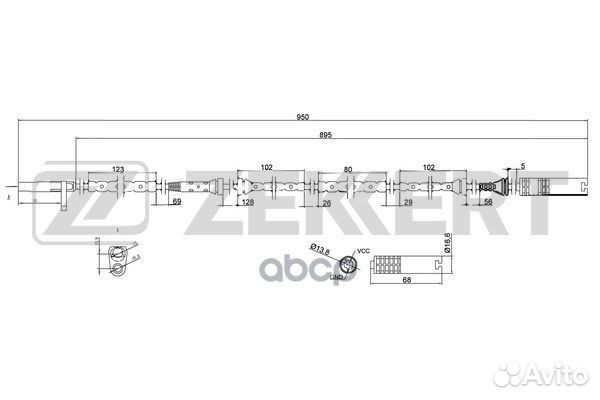 Датчик ABS передн. BMW X3 (E83) 03- se-6069 Zek