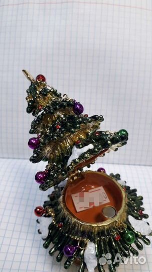 Шкатулка со стразами Новый год Дед Мороз Ёлка