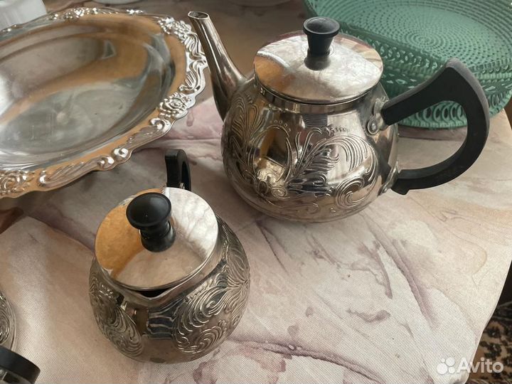 Редкий Чайный сервиз металл СССР Винтаж 5 пред