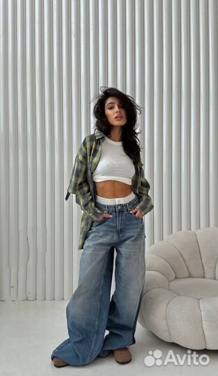 Женская рубашка в клетку