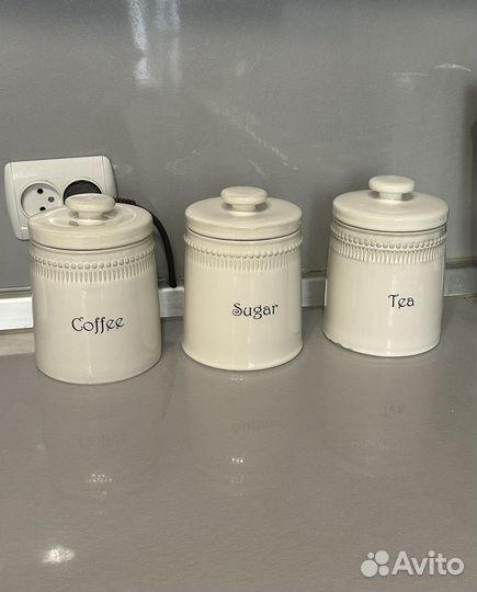 Набор баночек для чая/кофе/сахара tkano фарфор