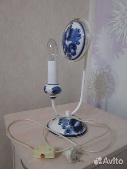 Настольная лампа СССР гжель