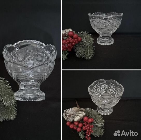 Ваза конфетница хрустальные винтажные СССР