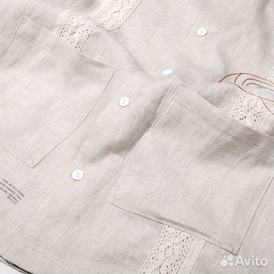 Рубашка льняная ANB Linen Hawaii Shirt (Light Apri