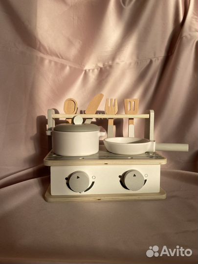 Деревянные игрушки, набор для девочек печь/посуда