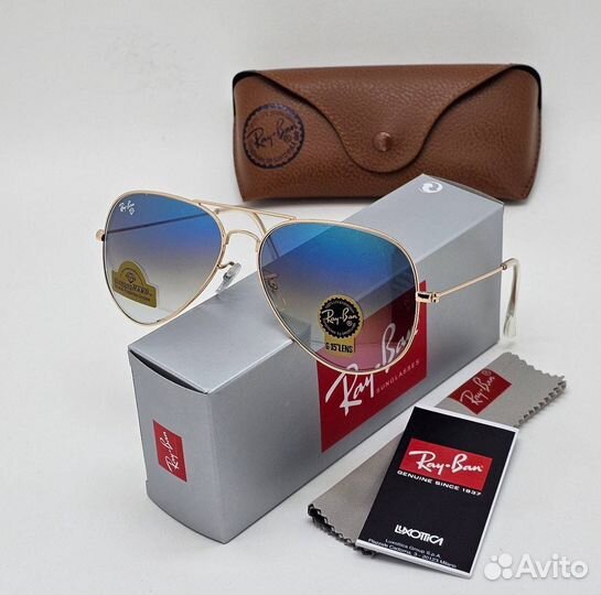 Очки Ray Ban aviator premium стекло