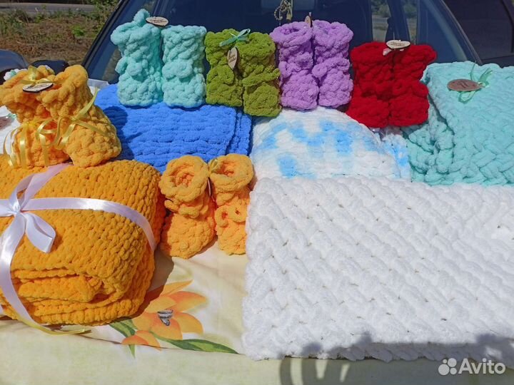 Плед детский вязаный ручная работа