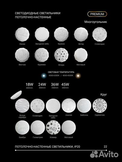 Светильник настенный потолочный светодиодный