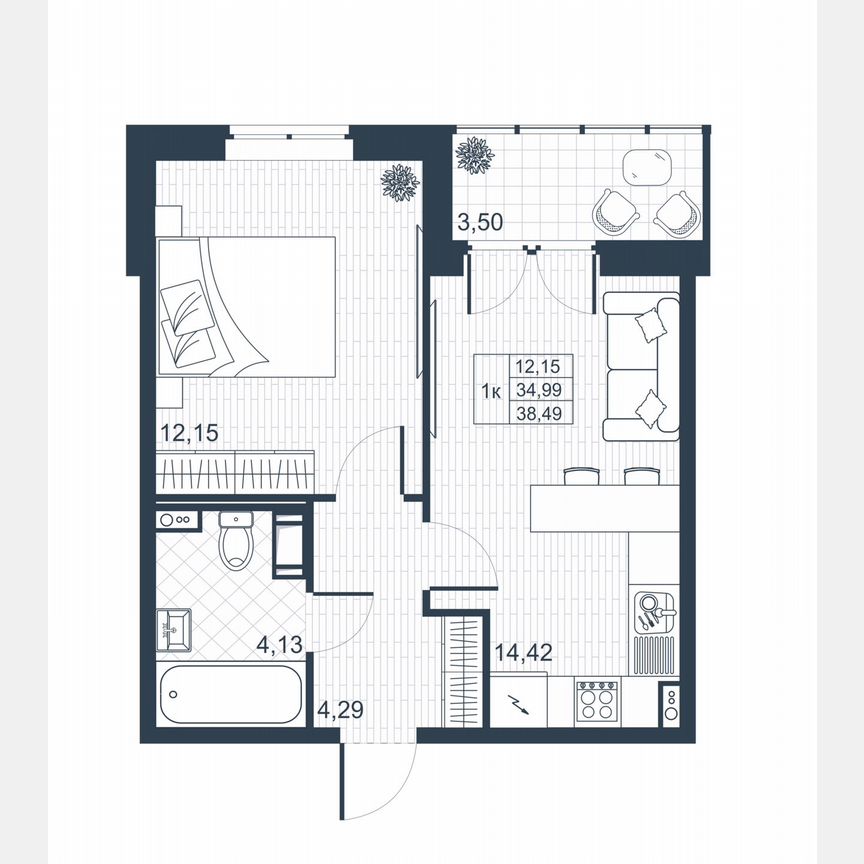 1-к. квартира, 36,7 м², 7/8 эт.