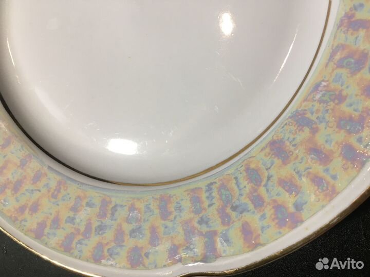 Тарелка и блюдце перламутр винтаж