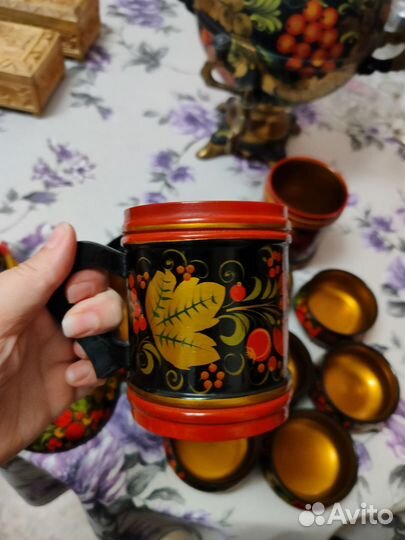 Набор деревянной посуды хохлома СССР