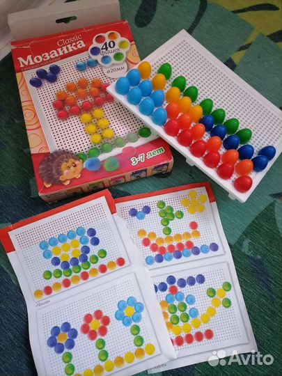 Мозаика+деревянные кубики 4 набора