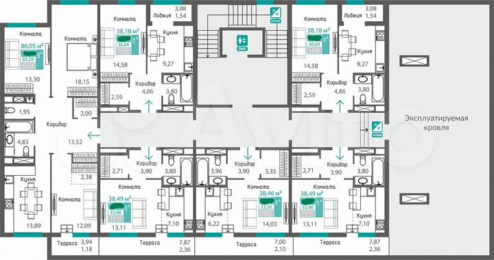 1-к. квартира, 38,5 м², 8/8 эт.