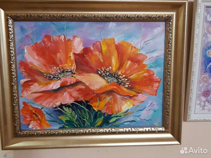 Картина маслом цветы