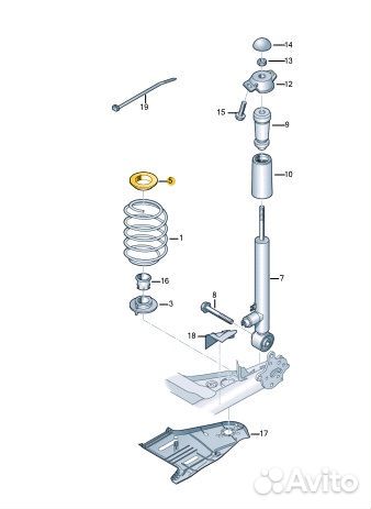 Проставка под пружину задняя Skoda Octavia