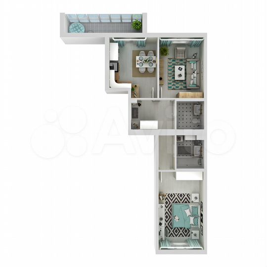 2-к. квартира, 55,6 м², 3/11 эт.