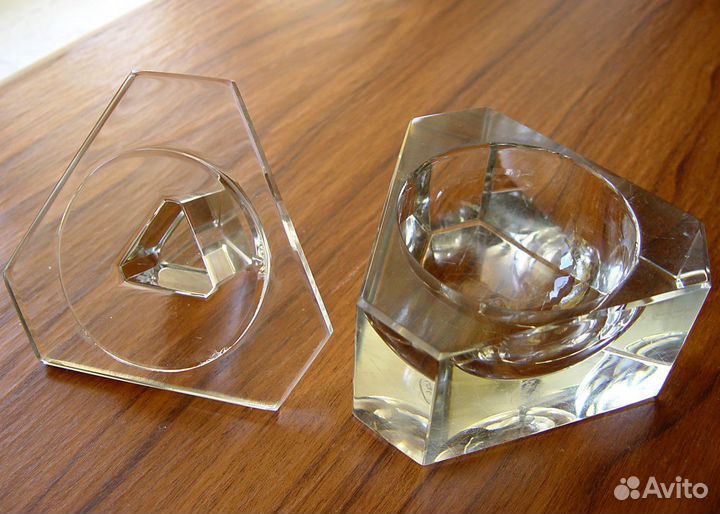 Флакон, емкость для крема Moser, винтаж