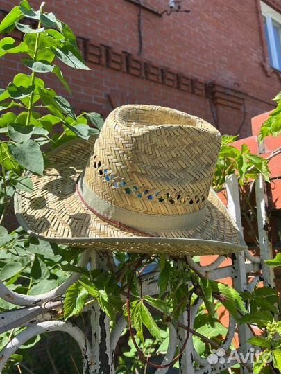 Соломенная шляпа мужская ковбойская