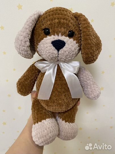 Игрушка из плюшевой пряжи. Собачка