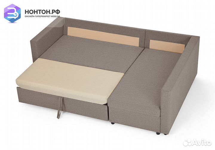 Диван угловой дельфин Мансберг лайт медово-коричне