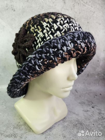 Шляпка клош вязаная панамка