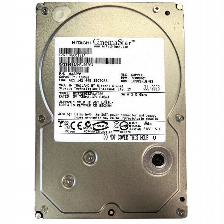 [HCS725032VLAT80] Жесткий Диск Hitachi 320gb Ide 3.5 Hcs725032vlat80
