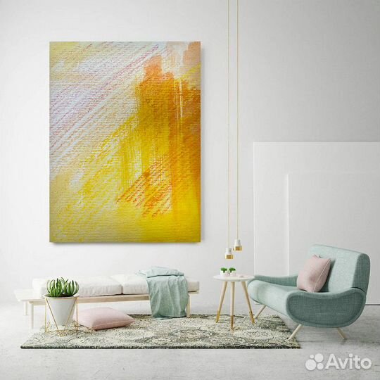 Интерьерная картина. Желтые штрихи