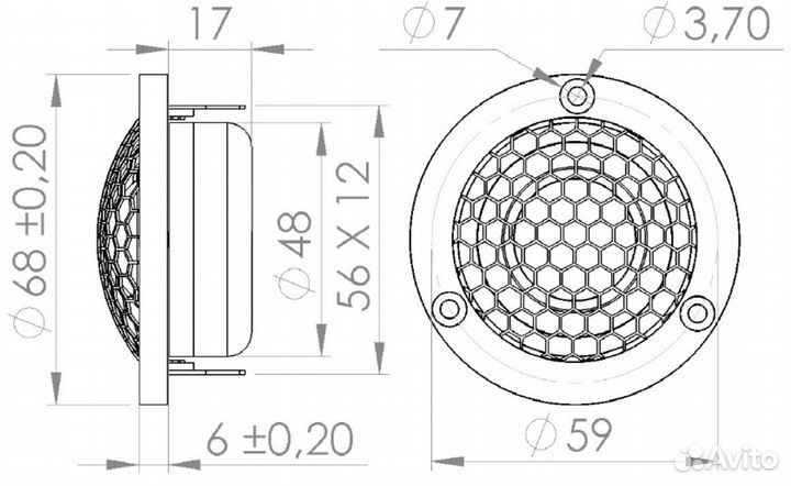 Вч динамики BlieSMa T25S-6