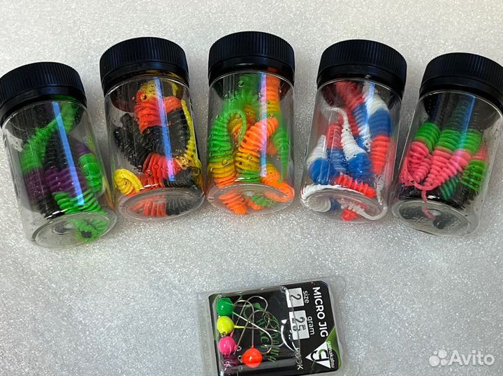 Форелевые приманки Пламп. Трехцветные и микроджиг