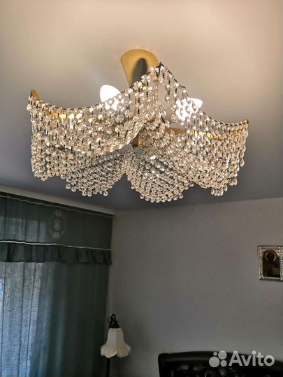 Люстра хрустальная чехословакия