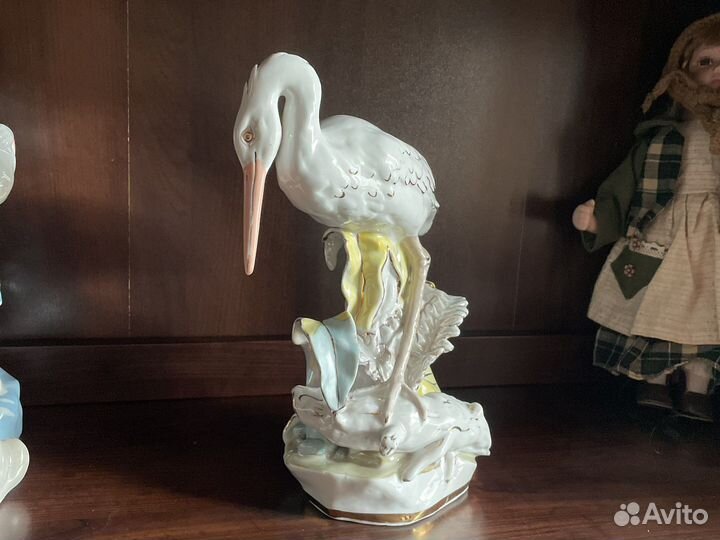 Цапля.Фарфор ссср.Дулево