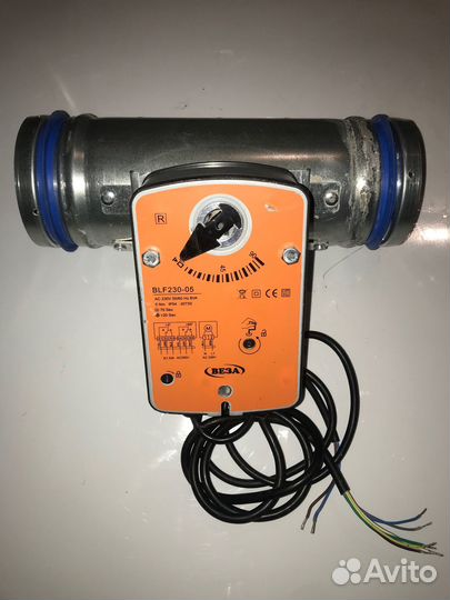 Вентиляционный клапан с электроприводом ф100 мм