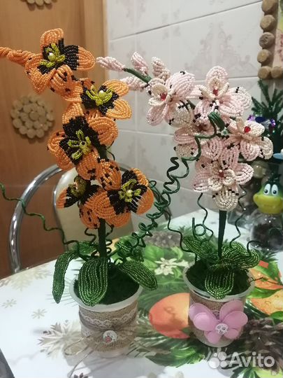 Цветы из бисера