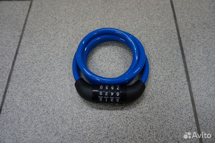 Противоугонный кодовый трос TopRace12х1200мм синий