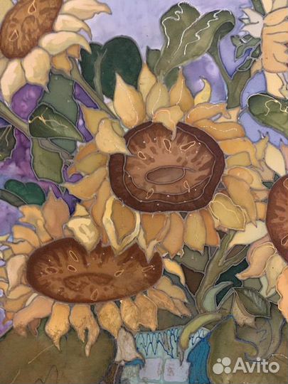 Батик Картина Подсолнухи